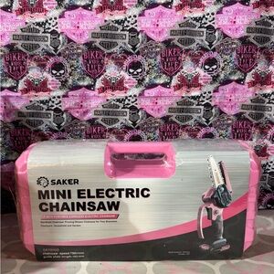 Mini Electric Chainsaw in Pink - Compact Portable Pruning Tool